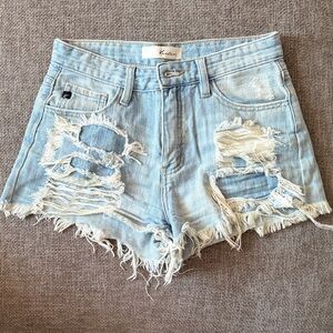 KanCan Light Blue Distressed Jean Shorts
